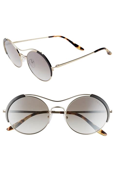 prada sunglasses for round face|prada 53mm round sunglasses.